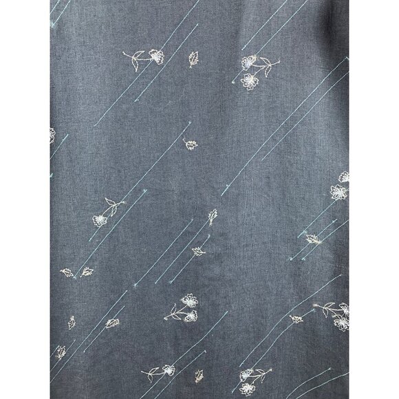 Norton Studio Petite Sleeveless Blue Linen Maxi Dress - Picture 3 of 5